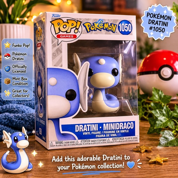 Funko Other - Funko Pop Games Pokemon Dratini 1050 Vinyl‎ Figure Minidraco Collectible
